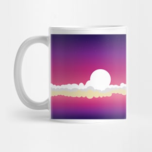 Red background with clouds and moon Mug